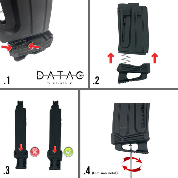 Platine ergonomique VA-2   DATAC®PRO  nylon carbone pour chargeur de Pallas BA15.